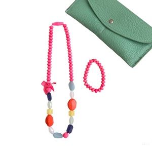 Target Jewelry Set Girls Coral Pink Necklace & Bracelet